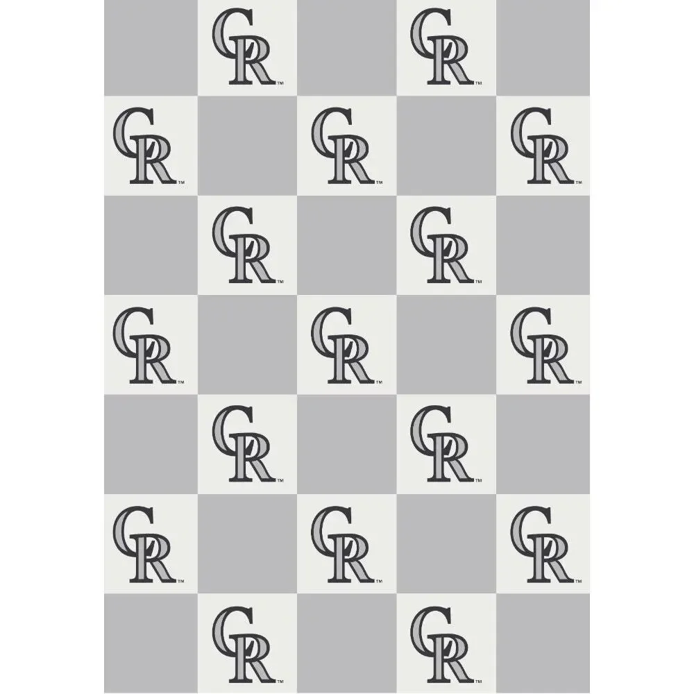 NEW The Styled Collection Colorado Rockies MLB Buttery Neutral Check Blanket